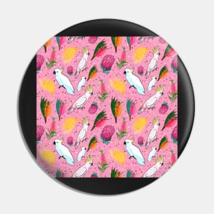 Australian Native Flowers and Birds - Pretty in Pink Pin