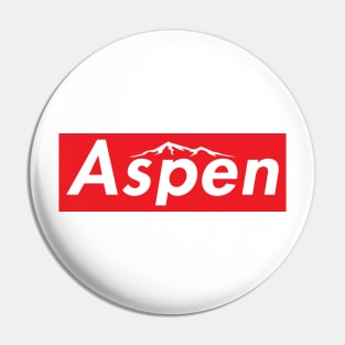 Skiing Aspen Colorado Ski Red And White Skateboard Snowboard Laptop Pin