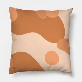 Light Brown and Beige Abstract Art Shapes Pillow