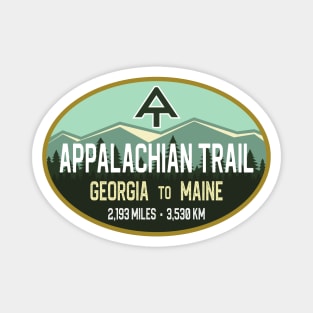 Appalachian Trail - Georgia to Maine - Oval Retro Mountains Magnet