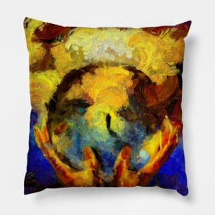 Crystal ball in hands Pillow