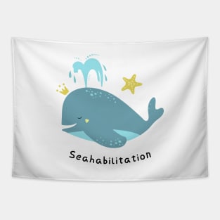 'Seahabilition' Ocean Conservation Shirt Tapestry