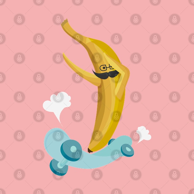 Dabbing Banana on a skateboard by tatadonets