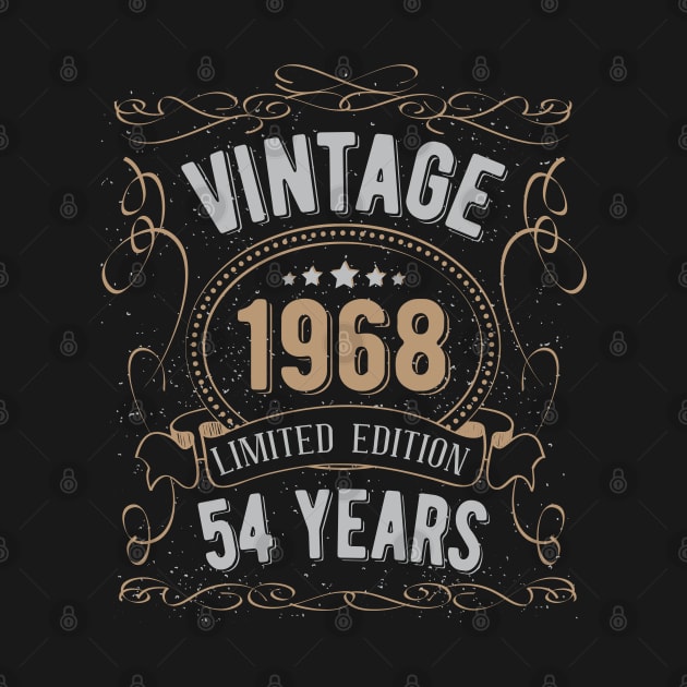 Vintage 1968 Limited Edition 54th Birthday 54 Years Old by BramCrye