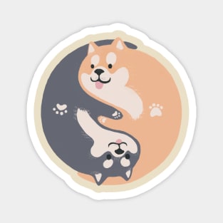 Yinyang Doge shiba inu hug together Magnet