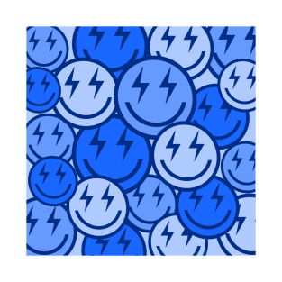 Lightning Bolt Smiley Faces T-Shirt