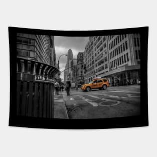 Yellow Taxi, Fifth Avenue, Manhattan, New York City, USA Tapestry