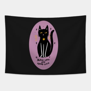 Black Cats Are Good Luck Tapestry