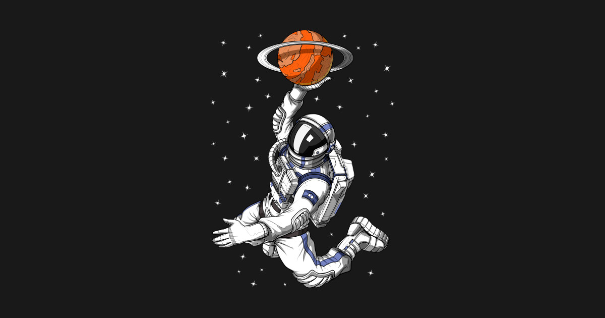 Space Astronaut Basketball - Astronaut Basketball - Kids Long Sleeve T