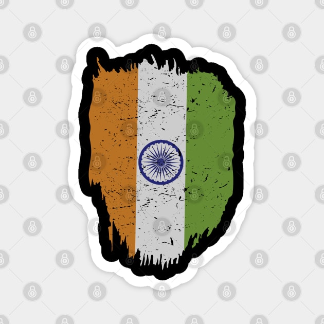 India Flag in Tricolor with Ashoka Chakra Desi Indian Magnet by alltheprints