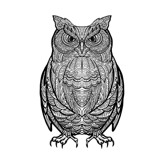 Owl in doodle style by JDawnInk