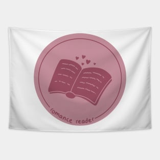 romance reader / romance books pink design with hearts in a circle Tapestry