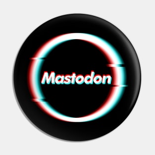 Glitch art - Mastodon Pin