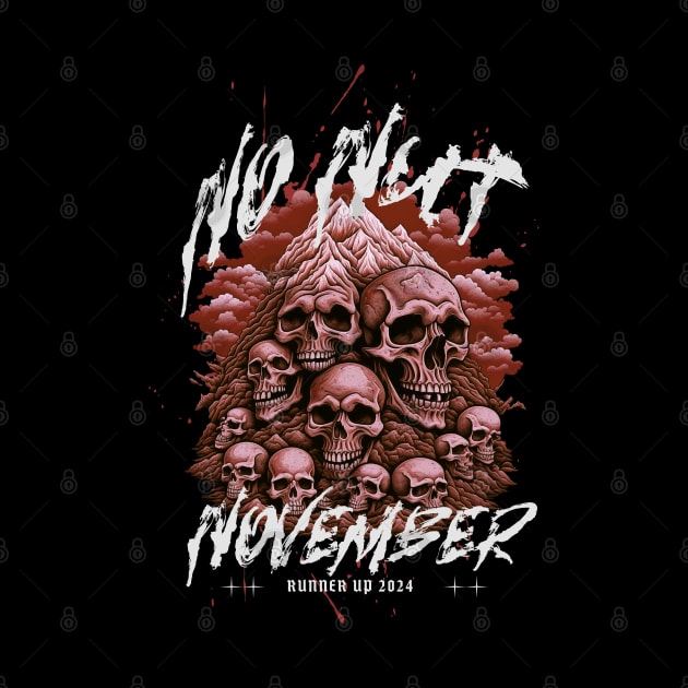 No Nut November Runner Up 2024 Funny Meme Viral Skulls Obnoxious Metal by GrooveGeekPrints