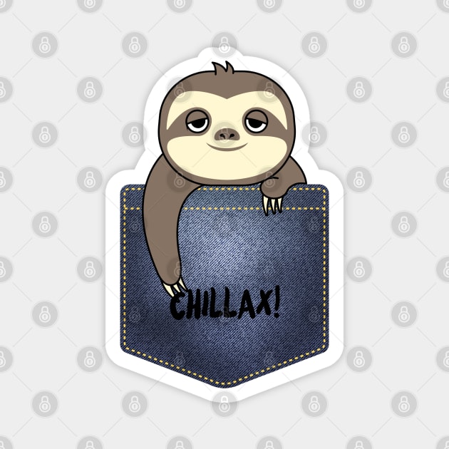 Pocket Chillax Sloth Magnet by Comrade Jammy