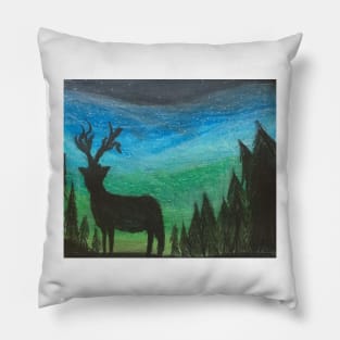 Oil pastel deer Pillow