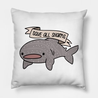 'Save All Sharks' Ocean Conservation Shirt Pillow