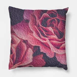 Pink Peony Flowers Dark Pillow