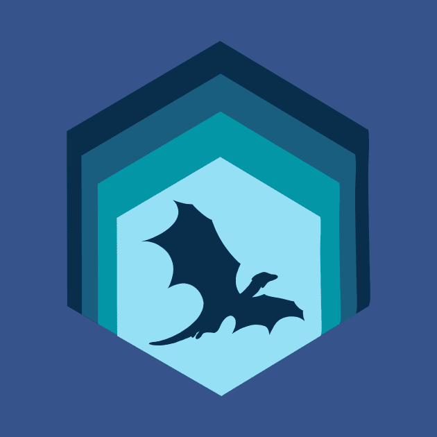 Flying Dragon | Blue Hexagon by Side Quest Studios