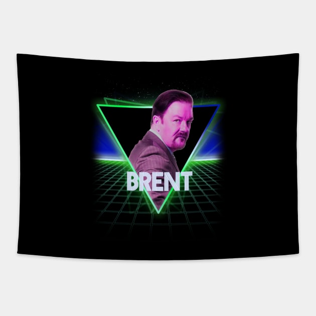 The Office David Brent Retro 80s Neon Landscape Tapestry by Bevatron
