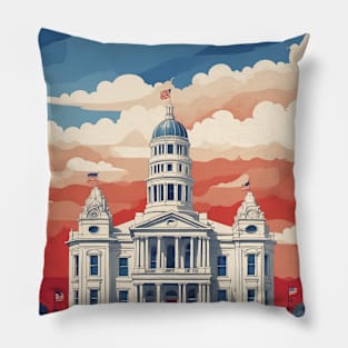 Kansas United States of America Tourism Vintage Poster Pillow