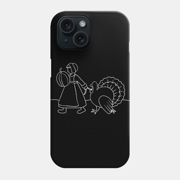 Thanksgiving Pilgrim and Turkey Phone Case by valentinahramov