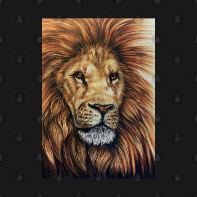 Lion Portrait by Artbythree