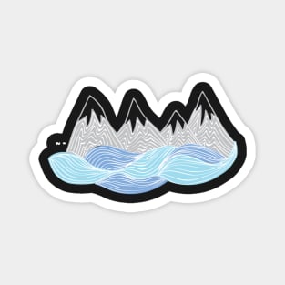 Wavy Water and Mountains Magnet