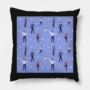 Christmas pattern with people dancing Pillow