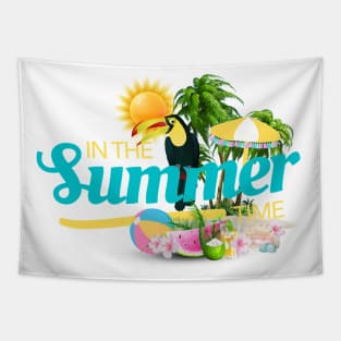 Summer Tropical Toucan Tapestry