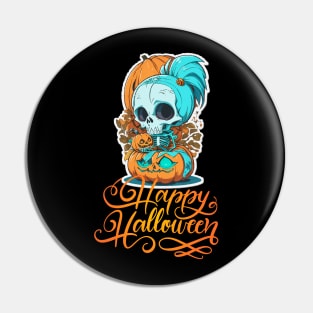 Funny Halloween Skeleton Pin