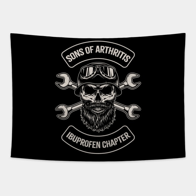 Skull Sons Of Arthritis - ibuprofen chapter Tapestry by GosokanKelambu