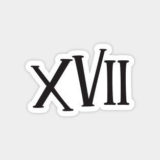 XVII Black Roman Numerals Magnet