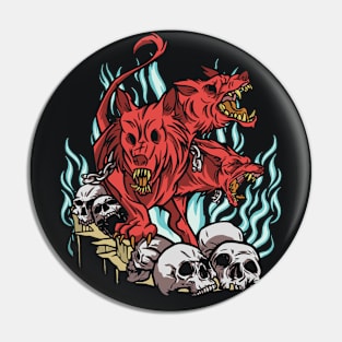 Hounds of Hell Cartoon Pin