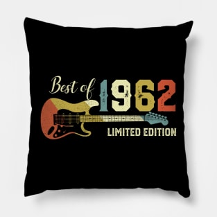 60th birthday gifts for men women Guitar Lover Born in 1962 Pillow