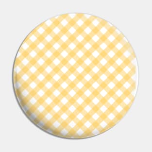 Yellow and White Check Gingham Plaid Pin