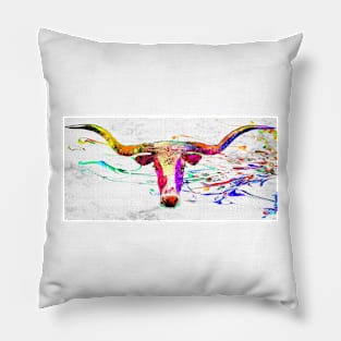 Longhorn Grunge Pillow