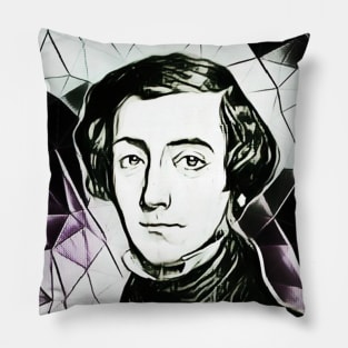 Alexis de Tocqueville Black And White Portrait | Alexis de Tocqueville Artwork 3 Pillow