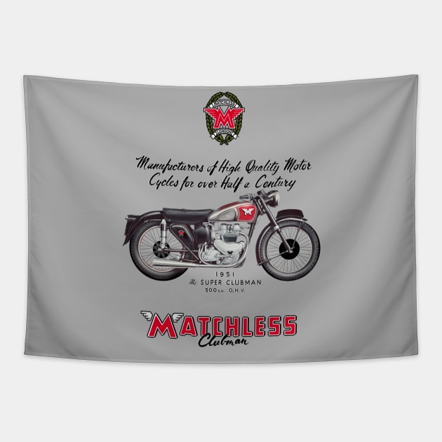 1951 Matchless Super Clubman 500cc OHV by MotorManiac Tapestry by MotorManiac