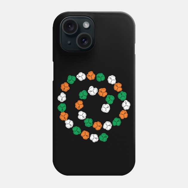 St Patricks Day Shamrock Spiral Green White Orange Phone Case by ellenhenryart