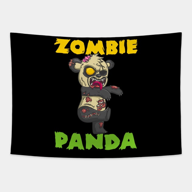 Spooky Zombie Panda - Scary Halloween Costume Gift Tapestry by biNutz