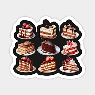 Delicious Cakes, 9 Different Yummy Cakes Magnet