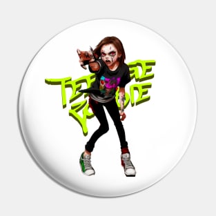 Zombie Teenage Girl Halloween Pin