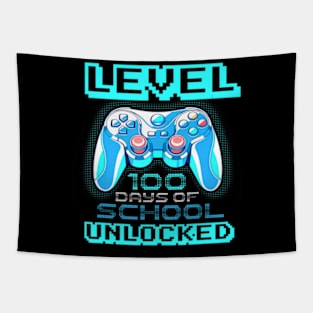 Level 100 Days Of School Unlocked Boys Girls Kids Video Game Tapestry