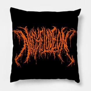 Nick (Gak Orange Variant) - Death Metal Logo Pillow