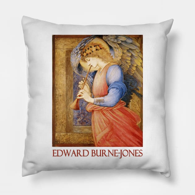 Angel Playing a Flageolet by Edward Burne-Jones Pillow by Naves