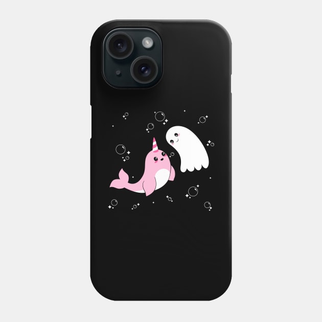 Ghost and Narwhal Phone Case by Kimberly Sterling