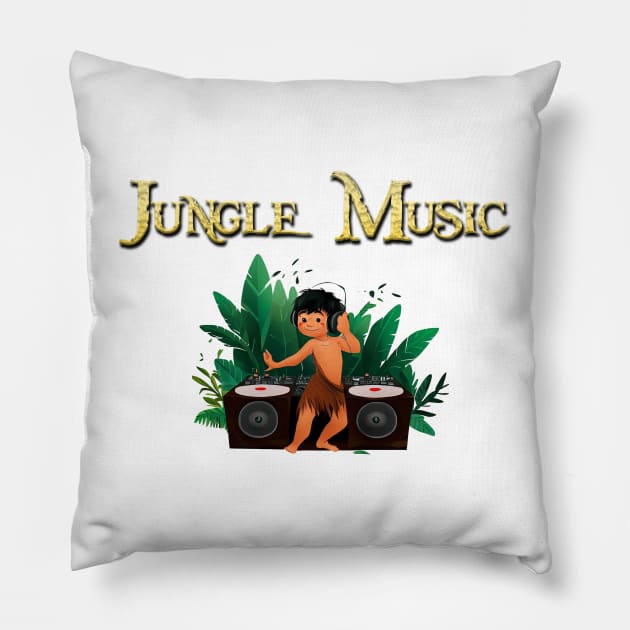 Jungle Music Mowgli Pillow by PrintzStore