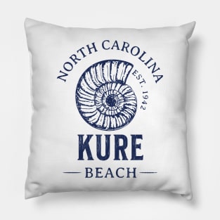 Kure Beach, NC Summertime Vacationing Seashell Pillow