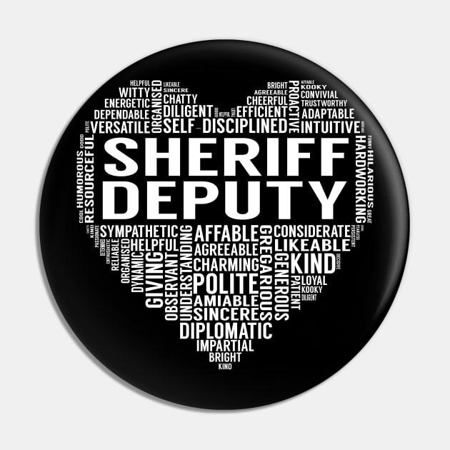 Sheriff Deputy Heart Pin by LotusTee